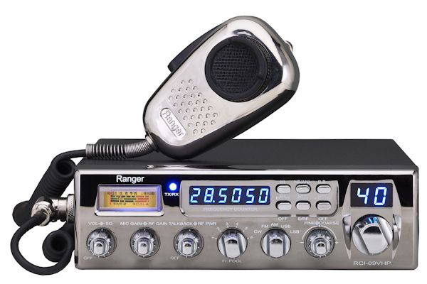 Ranger (RCI-69VHP) - AM/FM/USB/LSB/CW, noir avec façade chromée, radios mobiles amateurs de 10...